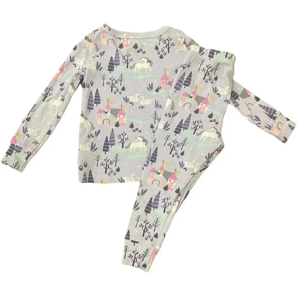 3T Fish Stix Magical Princess Pajamas Set, 2 Piece, Long Sleeve, Unicorns